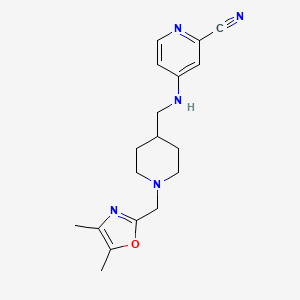 4-[[1-[(4,5-Dimethyl-1,3-oxazol-2-yl)methyl]piperidin-4-yl]methylamino]pyridine-2-carbonitrile