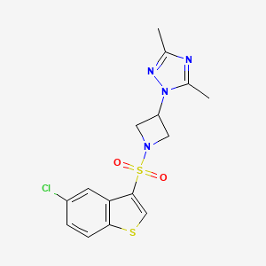 1-[1-[(5-Chloro-1-benzothiophen-3-yl)sulfonyl]azetidin-3-yl]-3,5-dimethyl-1,2,4-triazole