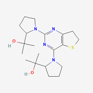 2-[1-[2-[2-(2-Hydroxypropan-2-yl)pyrrolidin-1-yl]-6,7-dihydrothieno[3,2-d]pyrimidin-4-yl]pyrrolidin-2-yl]propan-2-ol