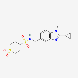 N-[(2-cyclopropyl-1-methylbenzimidazol-5-yl)methyl]-1,1-dioxothiane-4-sulfonamide