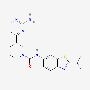 3-(2-aminopyrimidin-4-yl)-N-(2-propan-2-yl-1,3-benzothiazol-6-yl)piperidine-1-carboxamide