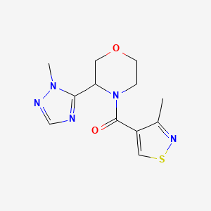 (3-Methyl-1,2-thiazol-4-yl)-[3-(2-methyl-1,2,4-triazol-3-yl)morpholin-4-yl]methanone