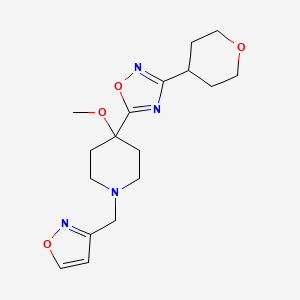 5-[4-Methoxy-1-(1,2-oxazol-3-ylmethyl)piperidin-4-yl]-3-(oxan-4-yl)-1,2,4-oxadiazole