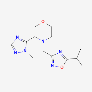 3-(2-Methyl-1,2,4-triazol-3-yl)-4-[(5-propan-2-yl-1,2,4-oxadiazol-3-yl)methyl]morpholine