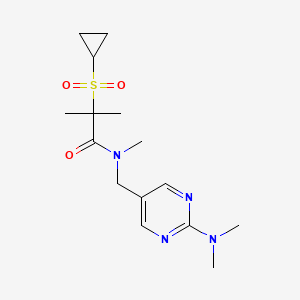 2-cyclopropylsulfonyl-N-[[2-(dimethylamino)pyrimidin-5-yl]methyl]-N,2-dimethylpropanamide