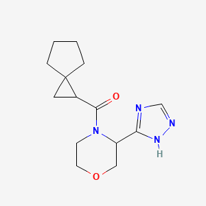 molecular formula C14H20N4O2 B6783600 spiro[2.4]heptan-2-yl-[3-(1H-1,2,4-triazol-5-yl)morpholin-4-yl]methanone 