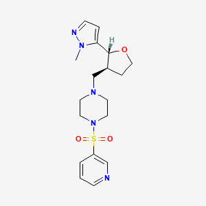 1-[[(2R,3S)-2-(2-methylpyrazol-3-yl)oxolan-3-yl]methyl]-4-pyridin-3-ylsulfonylpiperazine