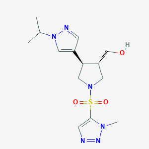 [(3S,4R)-1-(3-methyltriazol-4-yl)sulfonyl-4-(1-propan-2-ylpyrazol-4-yl)pyrrolidin-3-yl]methanol