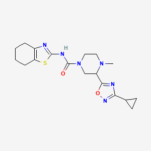 3-(3-cyclopropyl-1,2,4-oxadiazol-5-yl)-4-methyl-N-(4,5,6,7-tetrahydro-1,3-benzothiazol-2-yl)piperazine-1-carboxamide