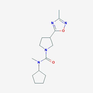 N-cyclopentyl-N-methyl-3-(3-methyl-1,2,4-oxadiazol-5-yl)pyrrolidine-1-carboxamide