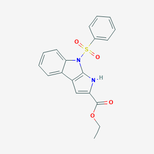 molecular formula C19H16N2O4S B067844 8-(苯磺酰基)-1,8-二氢吡咯并[2,3-b]吲哚-2-羧酸乙酯 CAS No. 182257-99-4