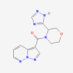 molecular formula C13H13N7O2 B6786111 pyrazolo[1,5-b]pyridazin-3-yl-[3-(1H-1,2,4-triazol-5-yl)morpholin-4-yl]methanone 