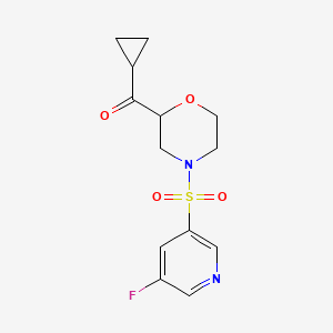 molecular formula C13H15FN2O4S B6786799 Cyclopropyl-[4-(5-fluoropyridin-3-yl)sulfonylmorpholin-2-yl]methanone 