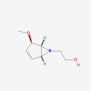 molecular formula C8H13NO2 B067883 2-[(1R,4R,5R)-4-methoxy-6-azabicyclo[3.1.0]hex-2-en-6-yl]ethanol CAS No. 179922-79-3
