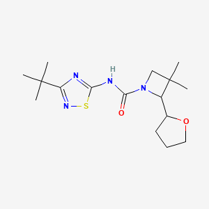 N-(3-tert-butyl-1,2,4-thiadiazol-5-yl)-3,3-dimethyl-2-(oxolan-2-yl)azetidine-1-carboxamide