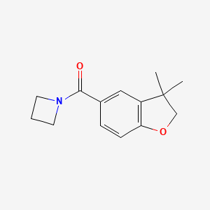 molecular formula C14H17NO2 B6788927 azetidin-1-yl-(3,3-dimethyl-2H-1-benzofuran-5-yl)methanone 