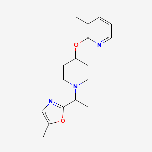 5-Methyl-2-[1-[4-(3-methylpyridin-2-yl)oxypiperidin-1-yl]ethyl]-1,3-oxazole