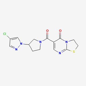 6-[3-(4-Chloropyrazol-1-yl)pyrrolidine-1-carbonyl]-2,3-dihydro-[1,3]thiazolo[3,2-a]pyrimidin-5-one