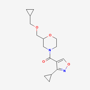 [2-(Cyclopropylmethoxymethyl)morpholin-4-yl]-(3-cyclopropyl-1,2-oxazol-4-yl)methanone