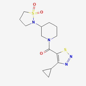 (4-Cyclopropylthiadiazol-5-yl)-[3-(1,1-dioxo-1,2-thiazolidin-2-yl)piperidin-1-yl]methanone