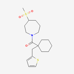 (4-Methylsulfonylazepan-1-yl)-[1-(thiophen-2-ylmethyl)cyclohexyl]methanone