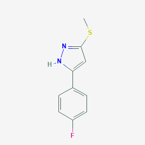 molecular formula C10H9FN2S B067895 3-(4-Fluorophenyl)-5-(methylthio)-1H-pyrazole CAS No. 175137-20-9