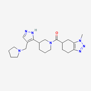 (3-methyl-4,5,6,7-tetrahydrobenzotriazol-5-yl)-[3-[4-(pyrrolidin-1-ylmethyl)-1H-pyrazol-5-yl]piperidin-1-yl]methanone