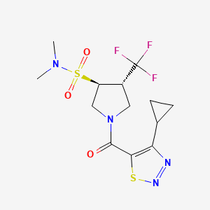 (3S,4S)-1-(4-cyclopropylthiadiazole-5-carbonyl)-N,N-dimethyl-4-(trifluoromethyl)pyrrolidine-3-sulfonamide