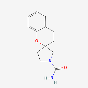 molecular formula C13H16N2O2 B6789553 Spiro[3,4-dihydrochromene-2,3'-pyrrolidine]-1'-carboxamide 