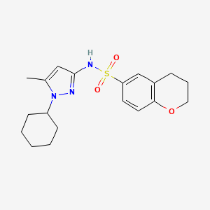 N-(1-cyclohexyl-5-methylpyrazol-3-yl)-3,4-dihydro-2H-chromene-6-sulfonamide