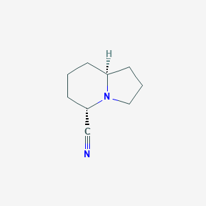 molecular formula C9H14N2 B067907 (5S,8aS)-1,2,3,5,6,7,8,8a-octahydroindolizine-5-carbonitrile CAS No. 194141-77-0