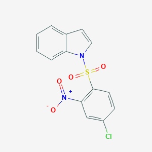 molecular formula C14H9ClN2O4S B067909 1H-Indole, 1-((4-chloro-2-nitrophenyl)sulfonyl)- CAS No. 173908-25-3