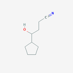 molecular formula C9H15NO B067914 4-Cyclopentyl-4-hydroxybutanenitrile CAS No. 185313-70-6