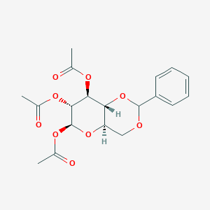 molecular formula C19H22O9 B067920 1,2,3-Tri-O-acetyl-4,6-O-benzylidene-b-D-glucopyranose CAS No. 173936-77-1