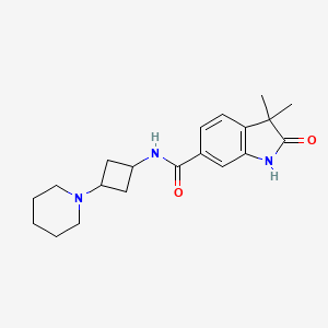 3,3-dimethyl-2-oxo-N-(3-piperidin-1-ylcyclobutyl)-1H-indole-6-carboxamide