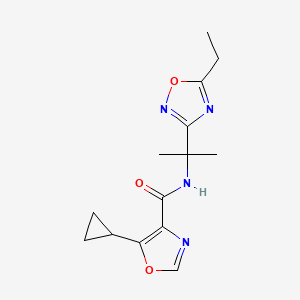 5-cyclopropyl-N-[2-(5-ethyl-1,2,4-oxadiazol-3-yl)propan-2-yl]-1,3-oxazole-4-carboxamide