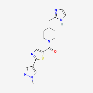 [4-(1H-imidazol-2-ylmethyl)piperidin-1-yl]-[2-(1-methylpyrazol-4-yl)-1,3-thiazol-5-yl]methanone