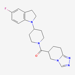 [4-(5-Fluoro-2,3-dihydroindol-1-yl)piperidin-1-yl]-(5,6,7,8-tetrahydro-[1,2,4]triazolo[4,3-a]pyridin-6-yl)methanone