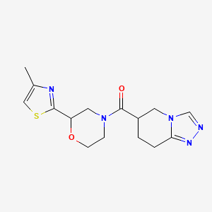 [2-(4-Methyl-1,3-thiazol-2-yl)morpholin-4-yl]-(5,6,7,8-tetrahydro-[1,2,4]triazolo[4,3-a]pyridin-6-yl)methanone