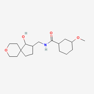 N-[(4-hydroxy-8-oxaspiro[4.5]decan-3-yl)methyl]-3-methoxycyclohexane-1-carboxamide