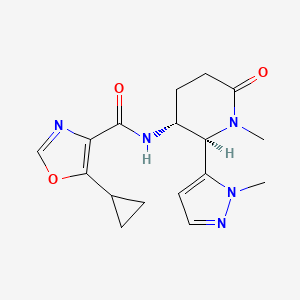 5-cyclopropyl-N-[(2R,3R)-1-methyl-2-(2-methylpyrazol-3-yl)-6-oxopiperidin-3-yl]-1,3-oxazole-4-carboxamide