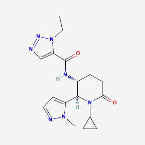 N-[(2R,3R)-1-cyclopropyl-2-(2-methylpyrazol-3-yl)-6-oxopiperidin-3-yl]-3-ethyltriazole-4-carboxamide