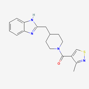 [4-(1H-benzimidazol-2-ylmethyl)piperidin-1-yl]-(3-methyl-1,2-thiazol-4-yl)methanone