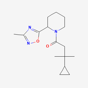 3-Cyclopropyl-3-methyl-1-[2-(3-methyl-1,2,4-oxadiazol-5-yl)piperidin-1-yl]butan-1-one