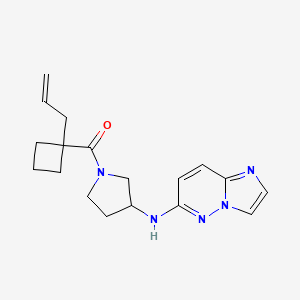 [3-(Imidazo[1,2-b]pyridazin-6-ylamino)pyrrolidin-1-yl]-(1-prop-2-enylcyclobutyl)methanone