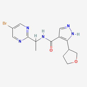 N-[1-(5-bromopyrimidin-2-yl)ethyl]-5-(oxolan-3-yl)-1H-pyrazole-4-carboxamide