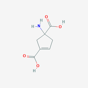 molecular formula C7H9NO4 B067930 1-Aminocyclopent-3-ene-1,3-dicarboxylic acid CAS No. 182888-98-8