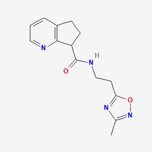 N-[2-(3-methyl-1,2,4-oxadiazol-5-yl)ethyl]-6,7-dihydro-5H-cyclopenta[b]pyridine-7-carboxamide