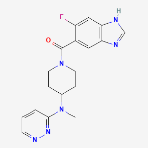 (6-fluoro-1H-benzimidazol-5-yl)-[4-[methyl(pyridazin-3-yl)amino]piperidin-1-yl]methanone