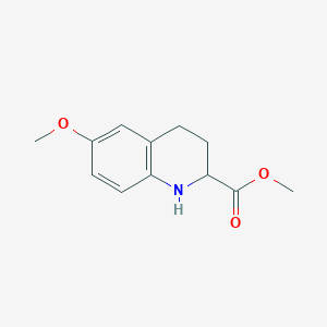 molecular formula C12H15NO3 B067932 Methyl 6-methoxy-1,2,3,4-tetrahydroquinoline-2-carboxylate CAS No. 176641-35-3